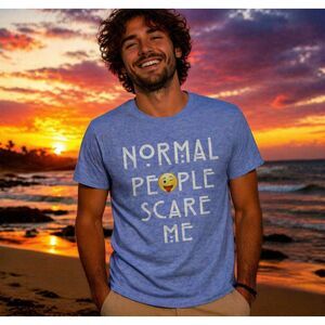 Normal People Scare Me Soft Touch T-SHIRT Emo Introvert Rude Punk Rock XX-L New